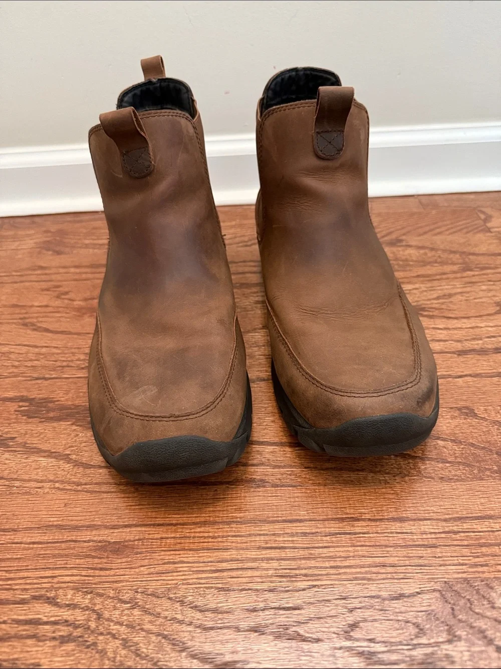 Lands' End Men's Brown Leather Slip On Boots